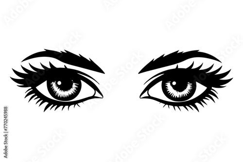 human eye silhouette vector illustration