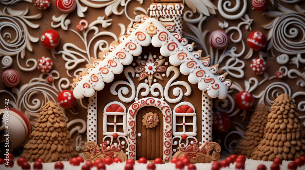 christmas gingerbread house  high definition(hd) photographic creative image