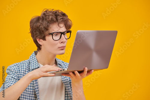 student studying online