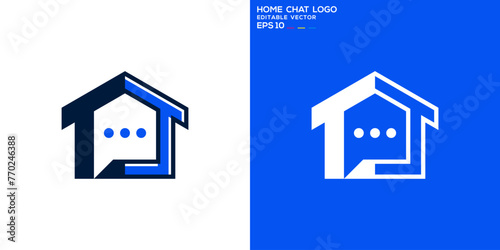 Vector design template of home and logo chat, communication, talk, residence, distance, family, icon symbol EPS 10