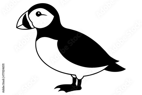 puffin bird silhouette vector illustration