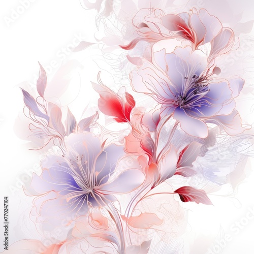 Delicate abstract floral background Flowers backdrop on white background Job ID: 510fb8f8-5909-41f1-ba72-c800cd0d27f7