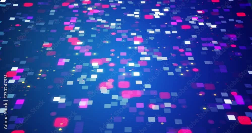 Cool technology digital dots square flickering cyberspace networking data bg 4K. Big data artificial intelligence web3 conceptual algorithm hacking motion 3d loop. Banking currency finance video.

