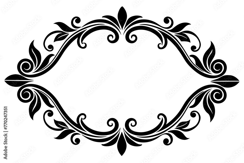 flower decorative border silhouette vector illustration
