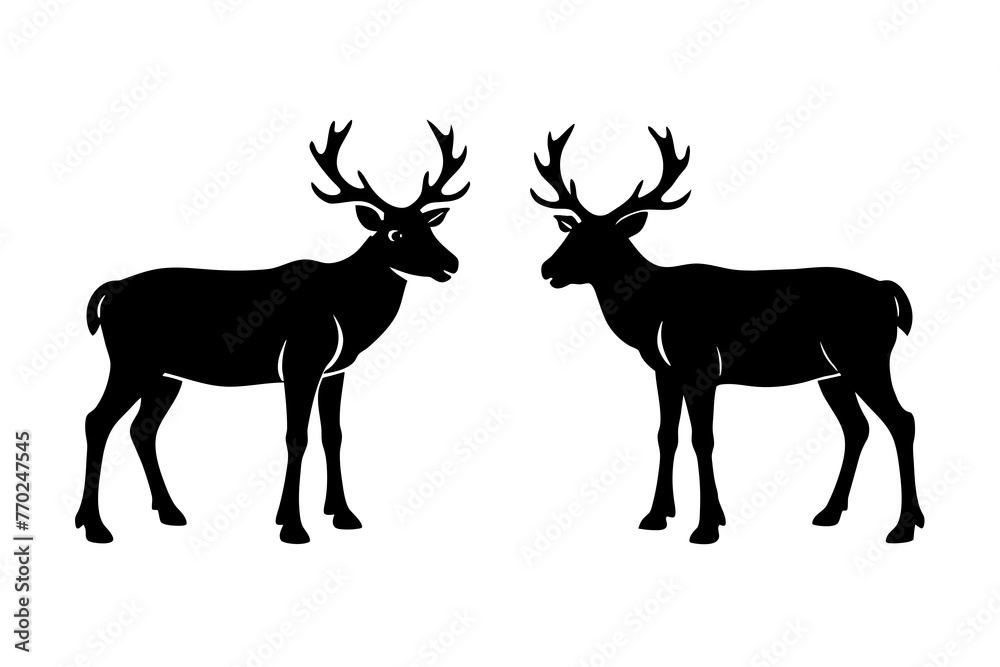 caribou silhouette vector illustration caribou silhouette vector illustration