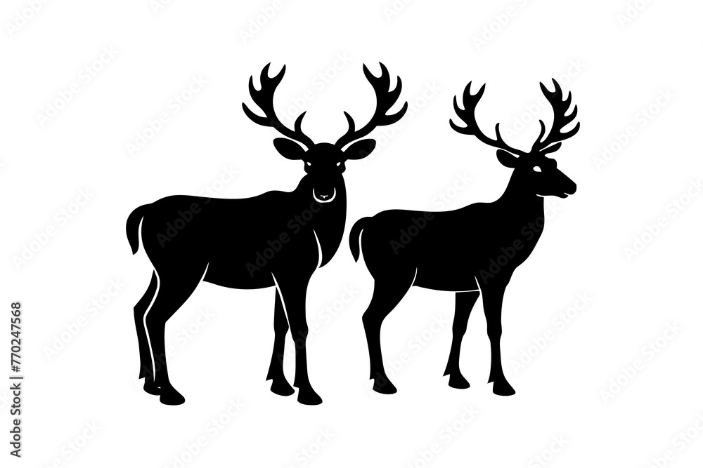 caribou silhouette vector illustration caribou silhouette vector illustration