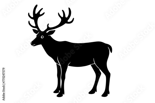caribou silhouette vector illustration © MDSHIJU