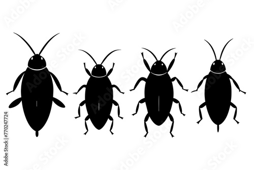 cockroach silhouette vector illustration © MDSHIJU