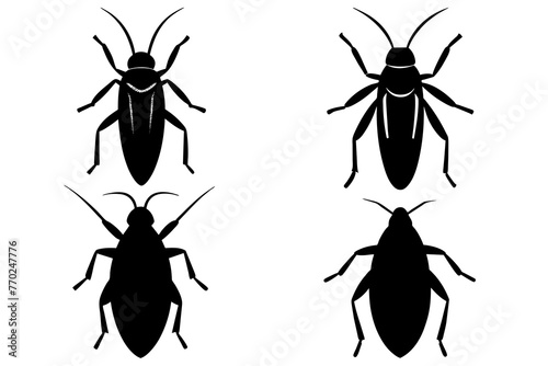 cockroach silhouette vector illustration © MDSHIJU