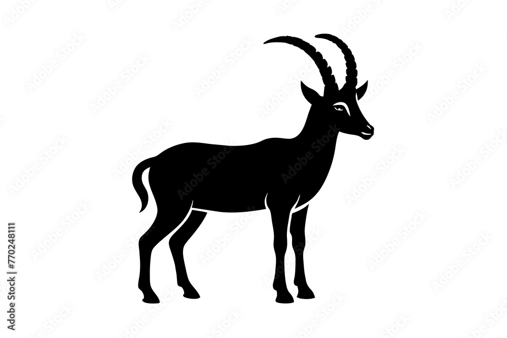 Obraz premium ibex silhouette vector illustration