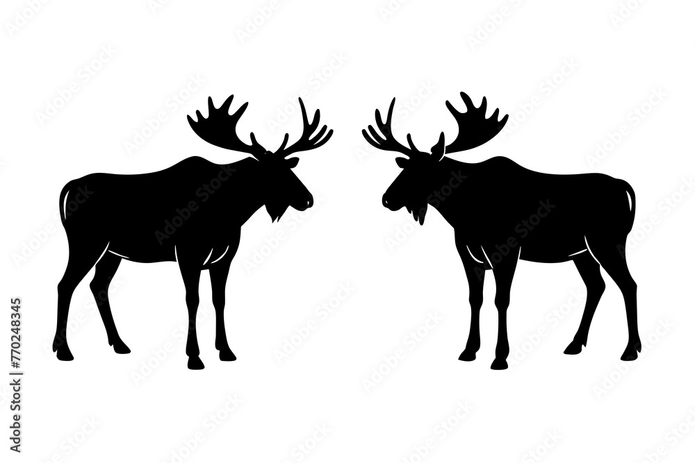 moose silhouette vector illustration moose silhouette vector illustration