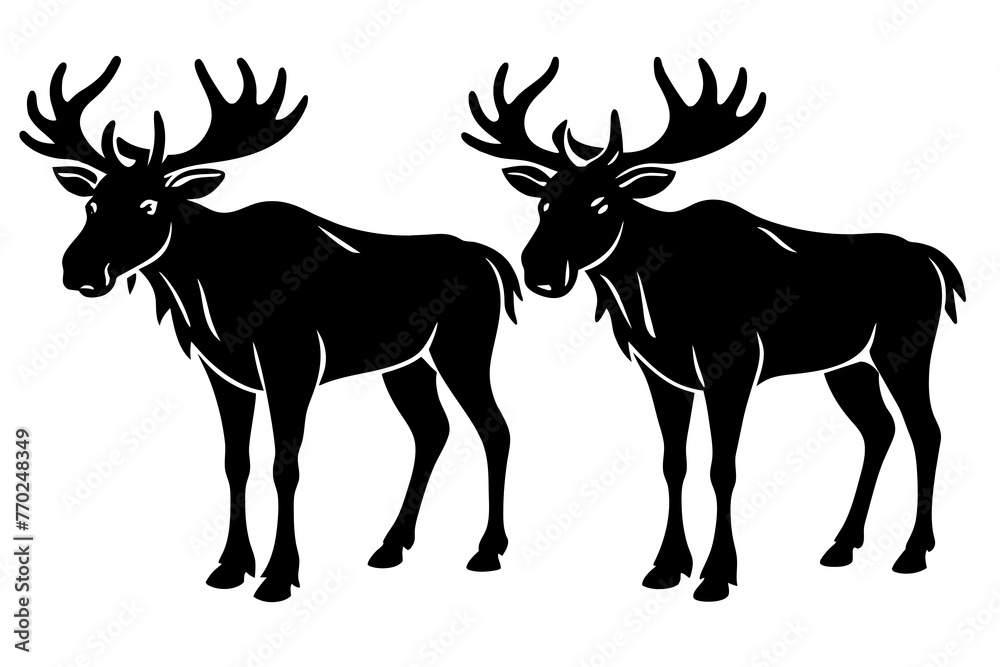 moose silhouette vector illustration moose silhouette vector illustration