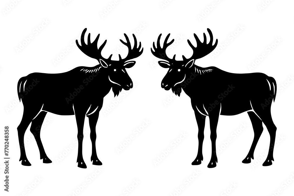 moose silhouette vector illustration moose silhouette vector illustration