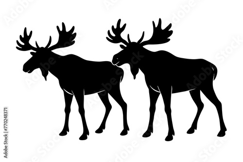 moose silhouette vector illustration © MDSHIJU