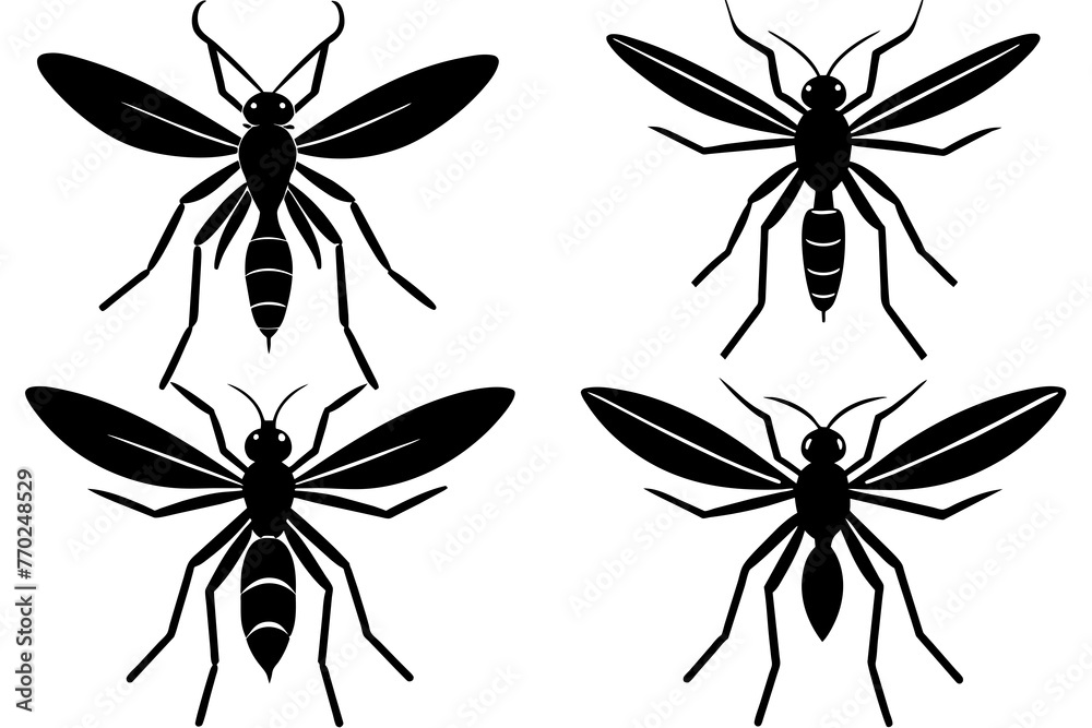 mosquito silhouette vector illustration