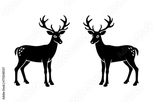 reindeer silhouette vector illustration
