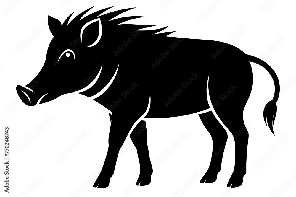 Fototapeta premium warthog silhouette vector illustration