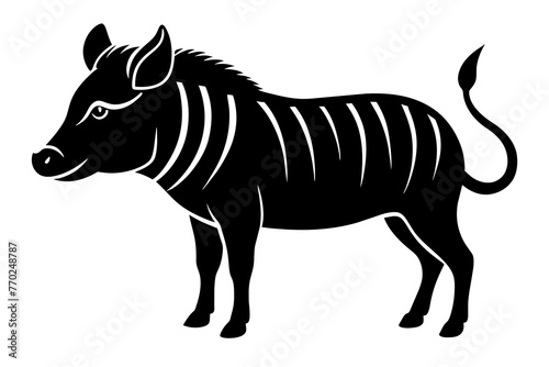 warthog silhouette vector illustration © MDSHIJU