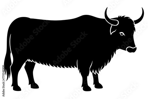 yak cow silhouette vector illustration