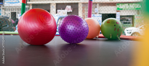 Photography Picture of balls on a jumping jack at a patron saint festival in Peru