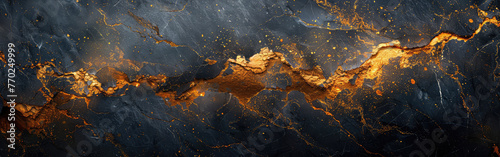 Black and gold marble background. Created with Ai
