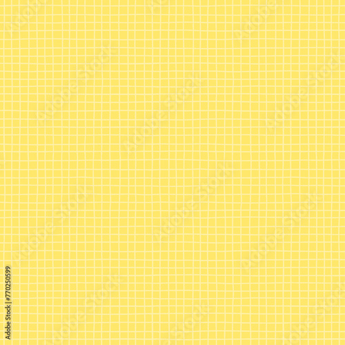 シンプルな黄色いの手書きの方眼のパターン - グリッド･方眼紙の背景素材 - 正方形
