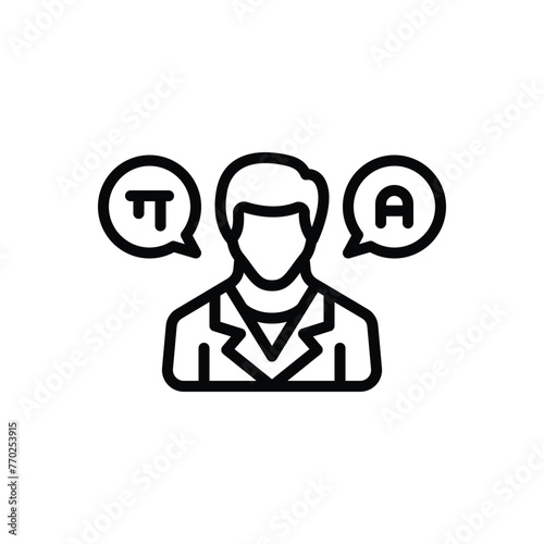 Black line icon for bilingual