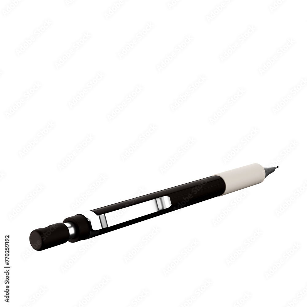 Black handle mechanical pencil 3D rendering. Advertising signs. Product design. Product sales. Product code. Black handle mechanical pencil 3D rendering. Advertising signs. Product design. Product sales. Product code.