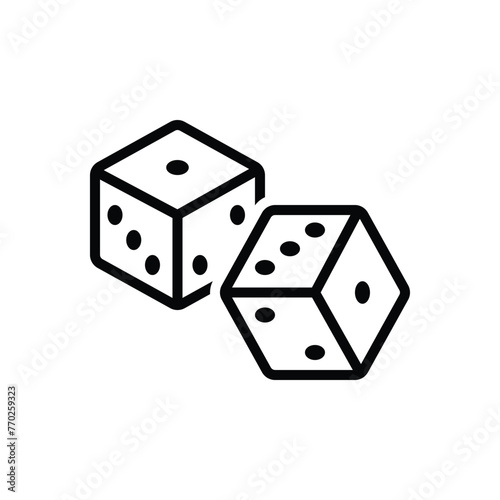 Black line icon for dice