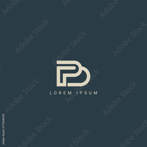 Abstract letter PD DP monogram logo vector template. Initial based minimal flat icon vector.