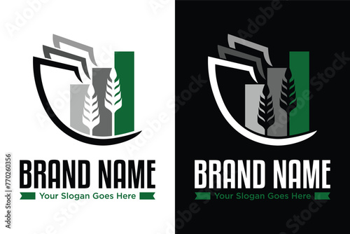 simple grain economic forum illustration vector logo design