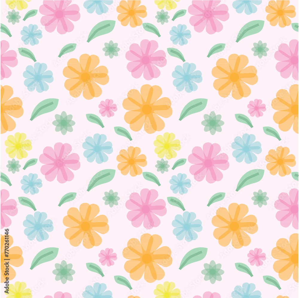 summer holiday abstract floral seamless pattern