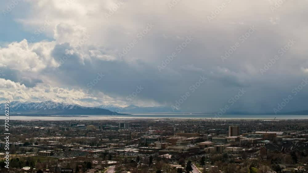 Timelapse of storm moving in over Provo Utah as darkness comes from the thick hail. Timelapse of storm moving in over Provo Utah as darkness comes from the thick hail.