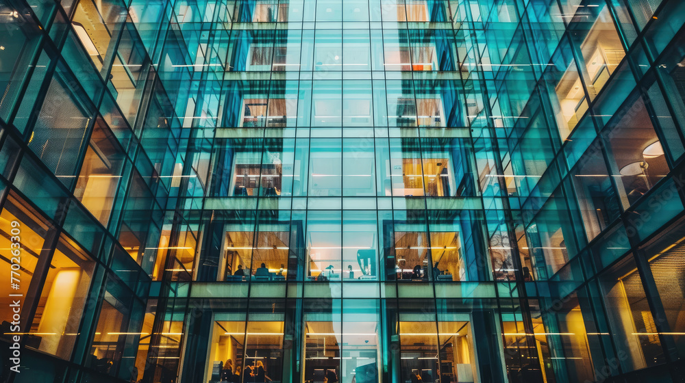 Obraz premium People Work in Office and Banking Buildings
