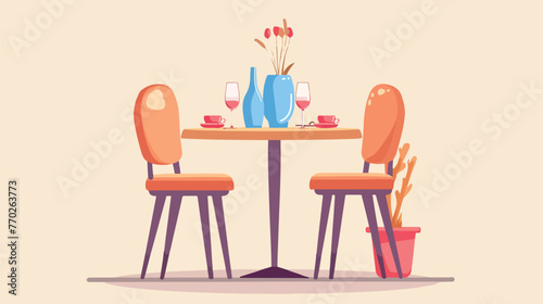 Place for romantic date. Reserved sign on table in