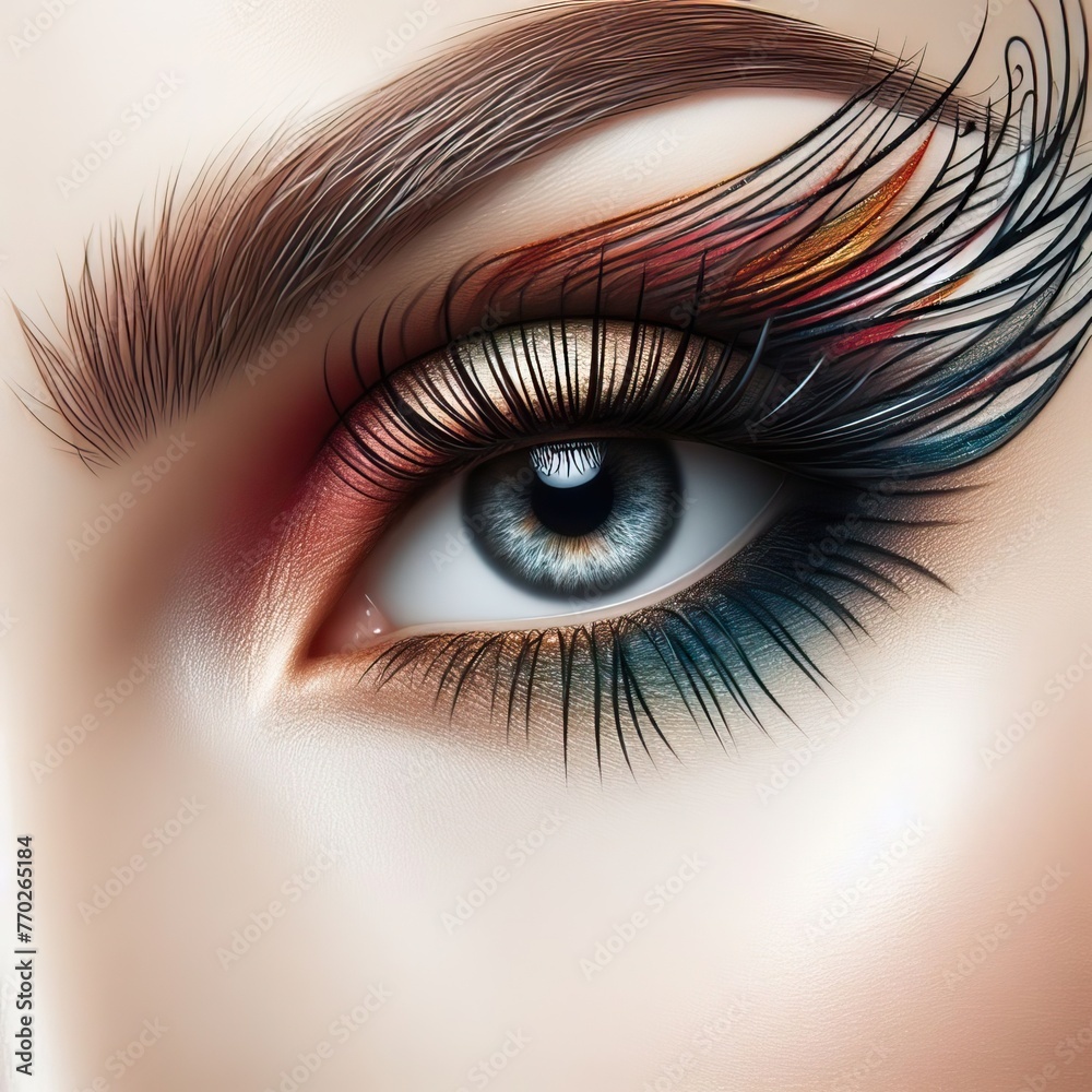 Beautiful eye makeup closeup Beautiful eye makeup closeup