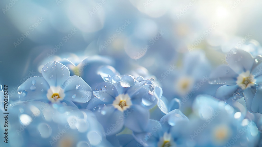 flowers in the morning dew drop on blue flower flowers in the morning dew drop on blue flower