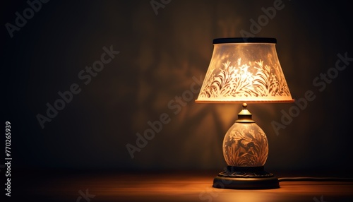 Small lamp on white background in closeup photo