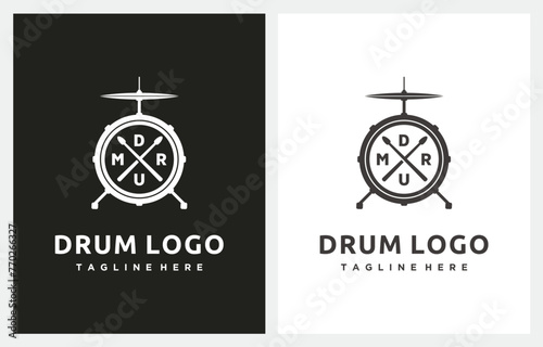  Drum Set Cymbal logo design icon vector inspiration