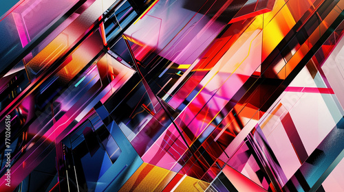 Vibrant Digital Abstract Shapes and Forms