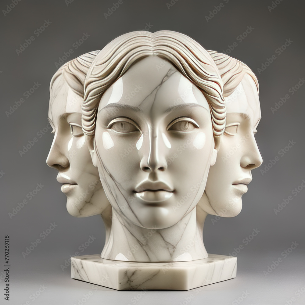 Statues of Venus and Mars on a gray background. 3d rendering Statues of Venus and Mars on a gray background. 3d rendering