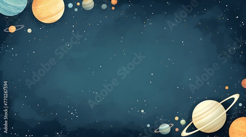 astrological background with planets and copy space.  cosmonaut day photo