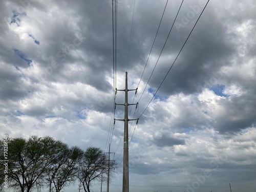 power lines and sky