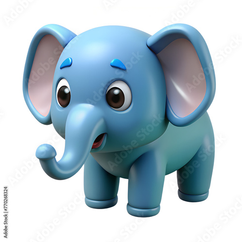 elephant  3d render vector cartoon icon