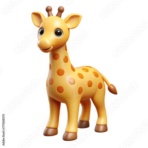 giraffe , 3d render vector cartoon icon