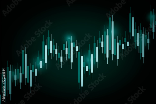 business investment trading stock on blue dark background. chart increase digital technology. financial data strategy. market chart profit money. vector illustration hi-tech. candlestick forex growth