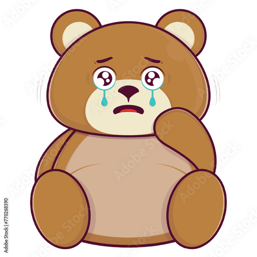 bear crying face cartoon cute