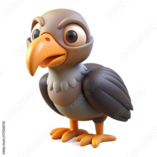 vulture , 3d render vector cartoon icon