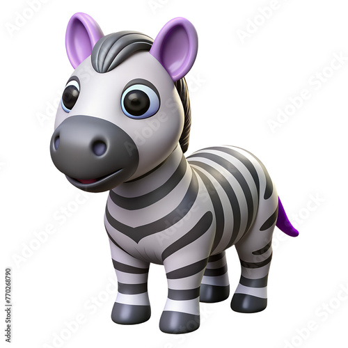 zebra, 3d render vector cartoon icon