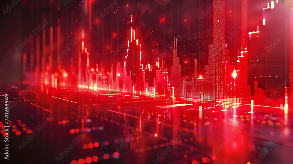 Illustration of bearish trade trend graphic Illustration of bearish trade trend graphic